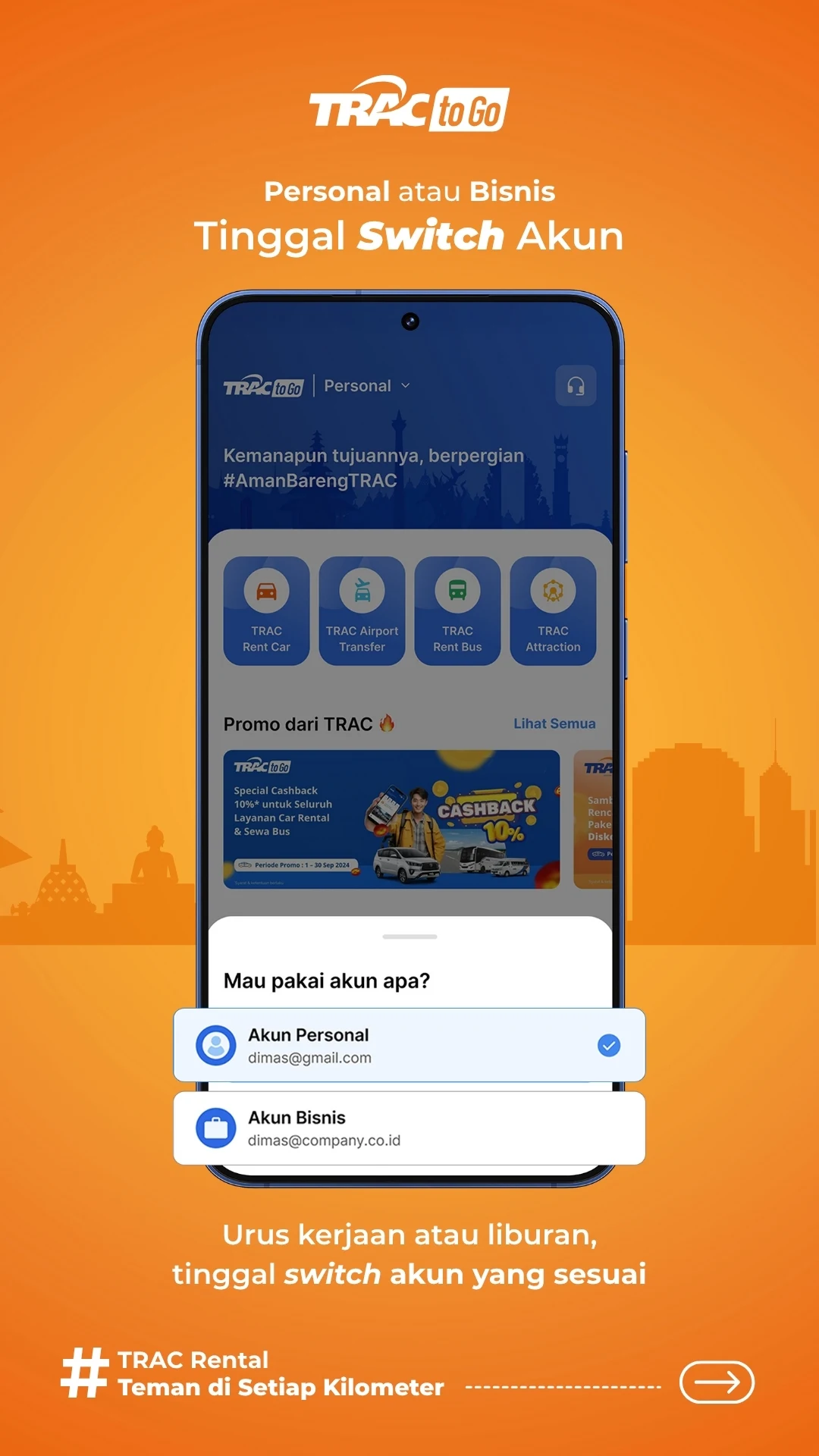 TRACtoGo: Rental Mobil & Bus screenshot