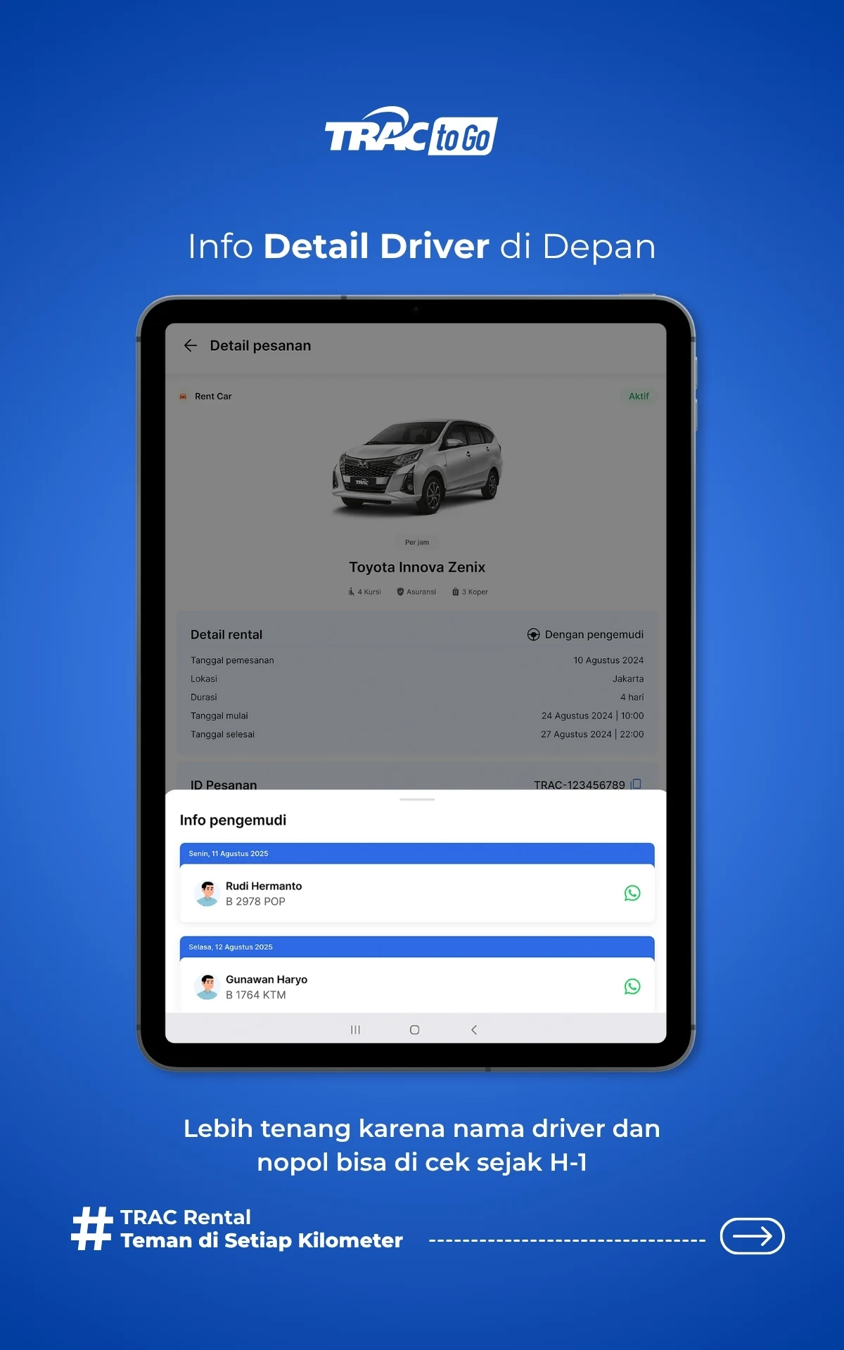 TRACtoGo: Rental Mobil & Bus screenshot
