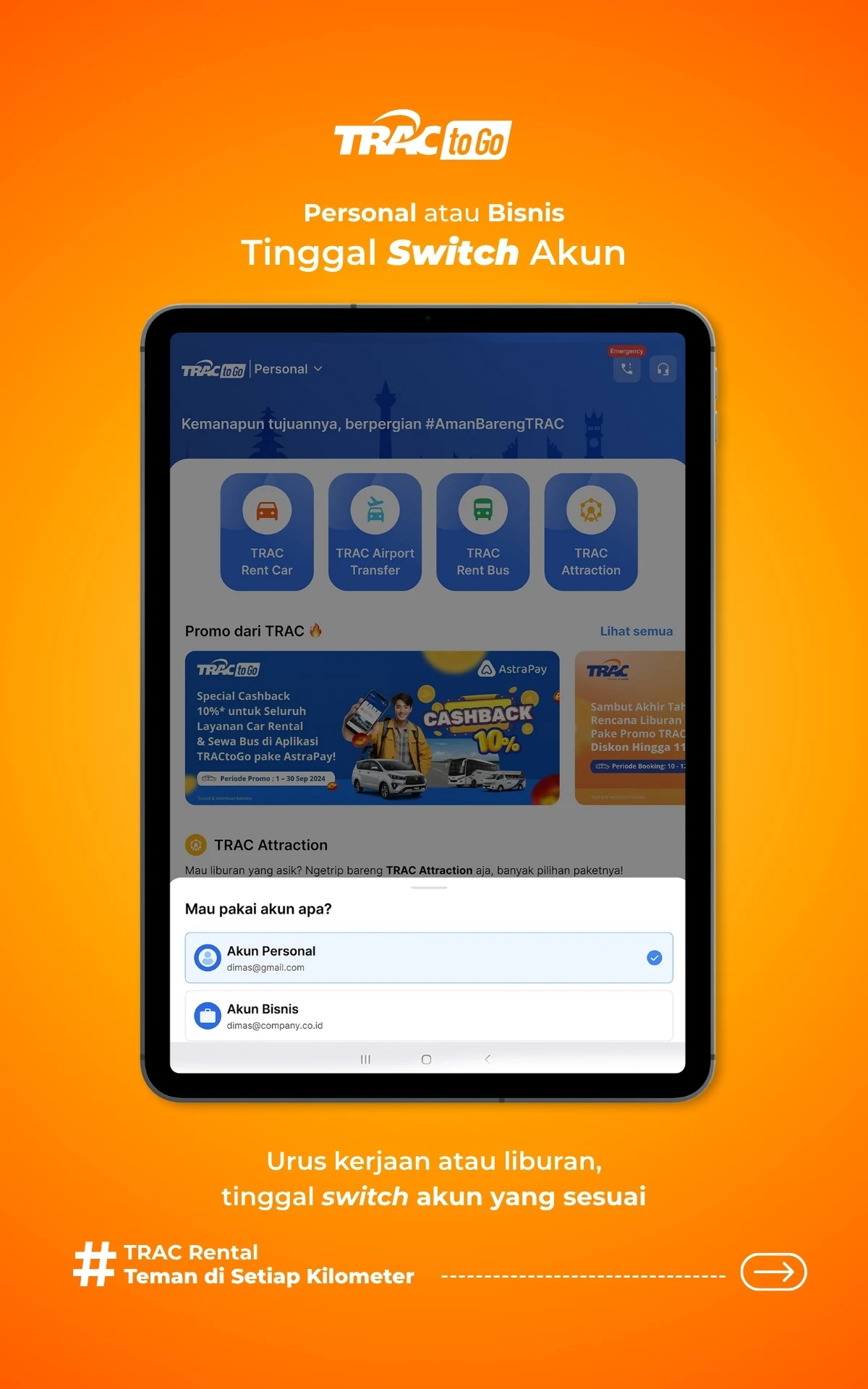TRACtoGo: Rental Mobil & Bus screenshot