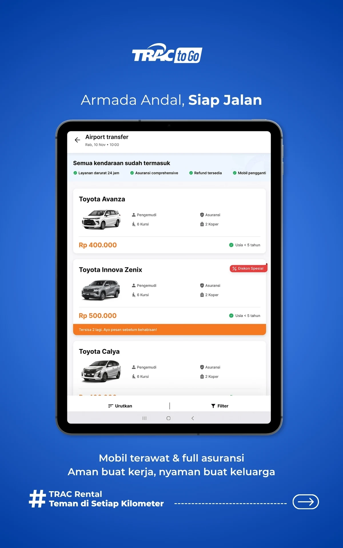 TRACtoGo: Rental Mobil & Bus screenshot
